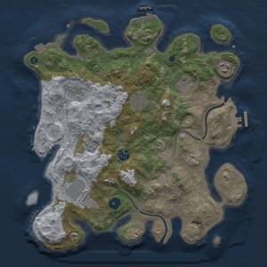 Thumbnail Rust Map: Procedural Map, Size: 3500, Seed: 1834608108, 13 Monuments