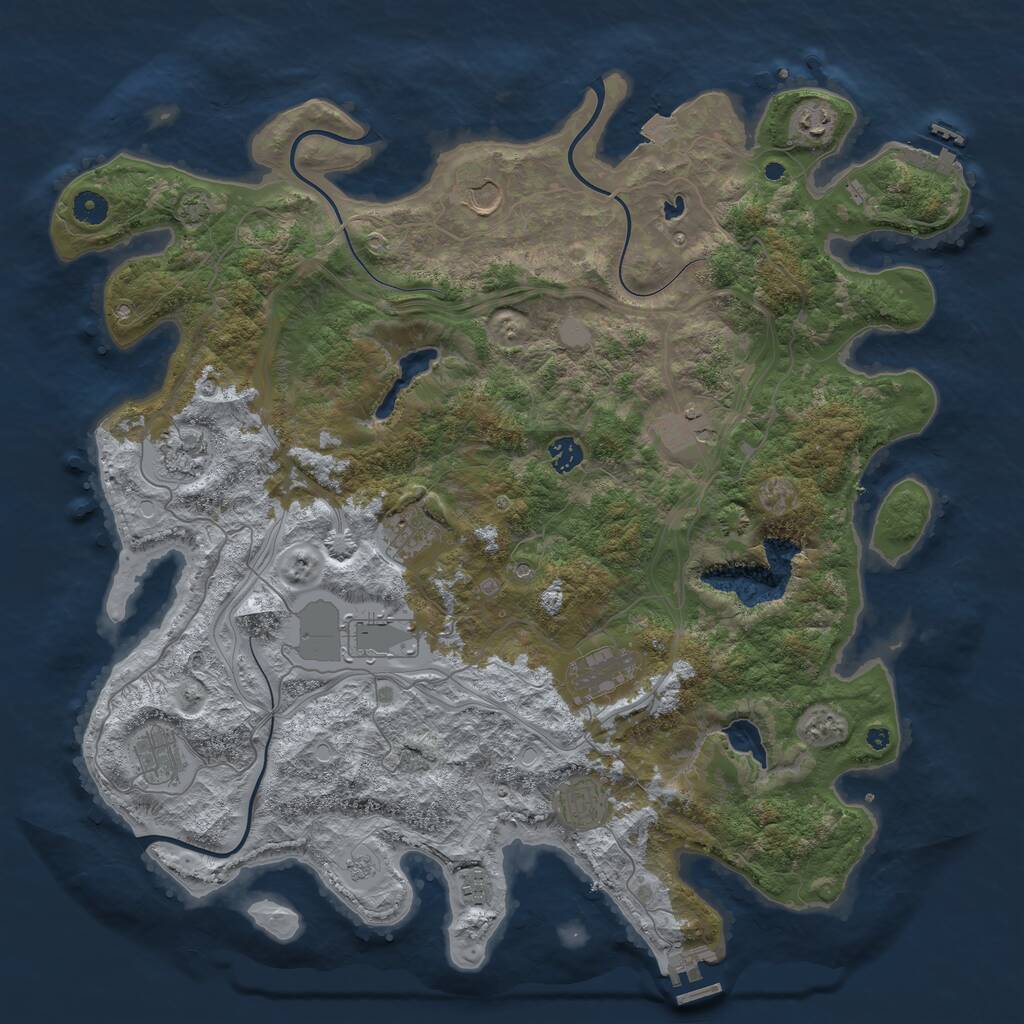 Rust Map: Procedural Map, Size: 4500, Seed: 1862259818, 17 Monuments