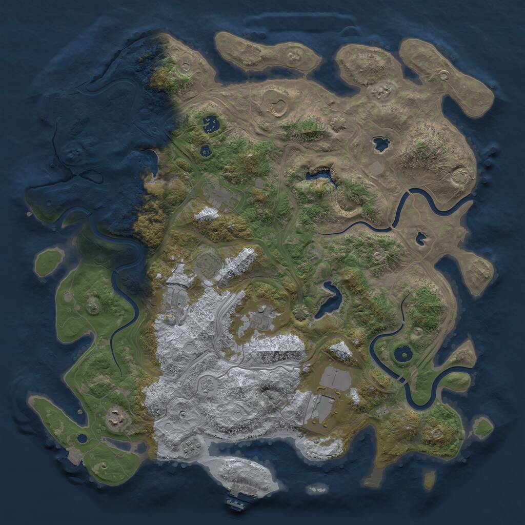 Rust Map: Procedural Map, Size: 4500, Seed: 1451610307, 15 Monuments