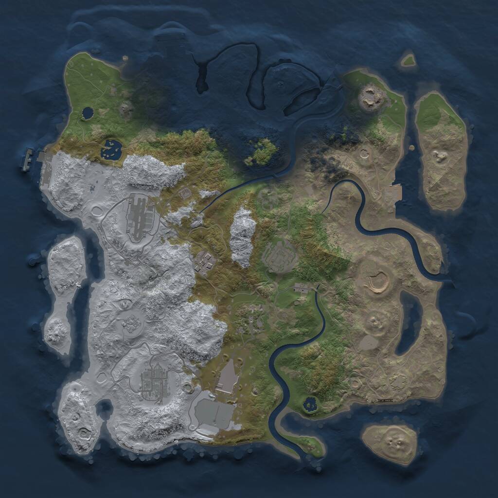 Rust Map: Procedural Map, Size: 3500, Seed: 1801758796, 15 Monuments