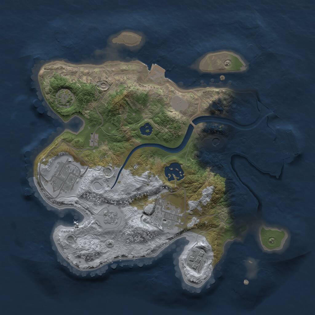 Rust Map: Procedural Map, Size: 2500, Seed: 196115267, 9 Monuments