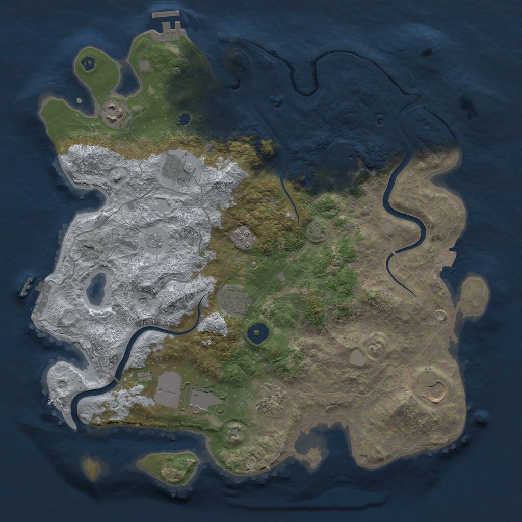 Rust Map: Procedural Map, Size: 3800, Seed: 2008829964, 14 Monuments