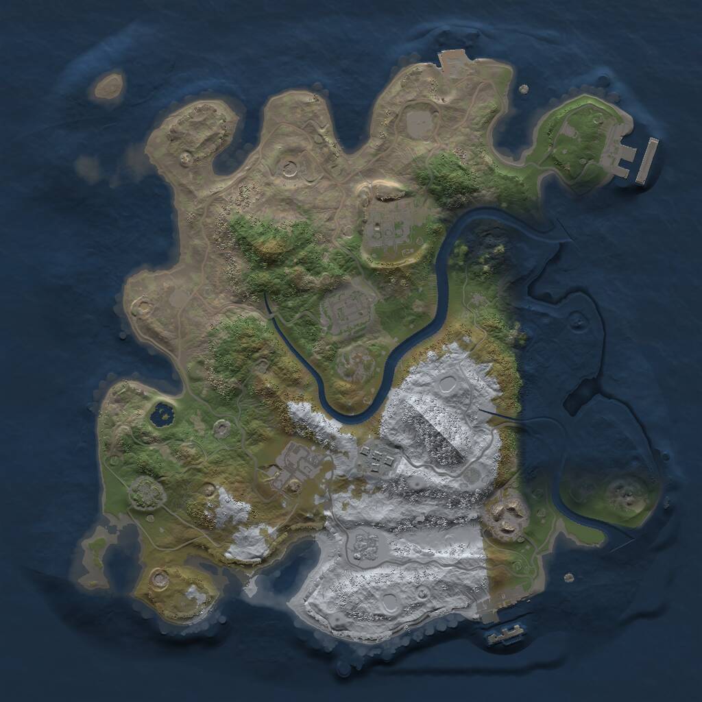 Rust Map: Procedural Map, Size: 3000, Seed: 1806962727, 11 Monuments