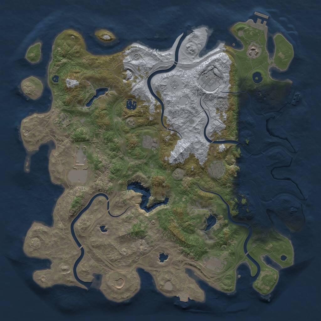 Rust Map: Procedural Map, Size: 4500, Seed: 11452, 16 Monuments