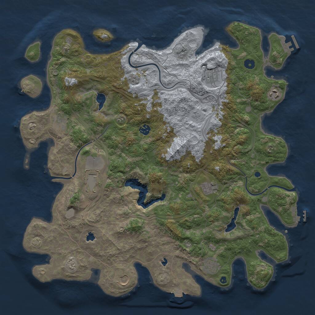Rust Map: Procedural Map, Size: 4500, Seed: 11452, 15 Monuments