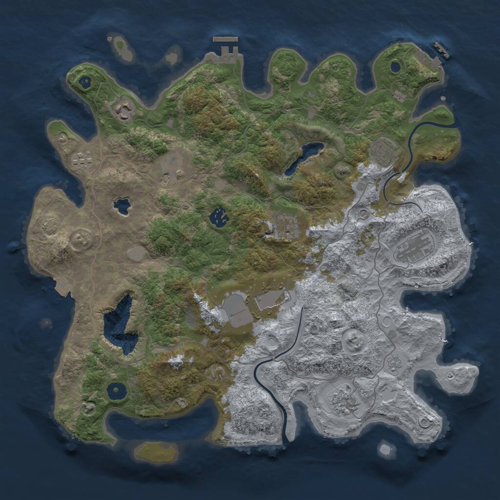 Rust Map: Procedural Map, Size: 4000, Seed: 488405222, 15 Monuments