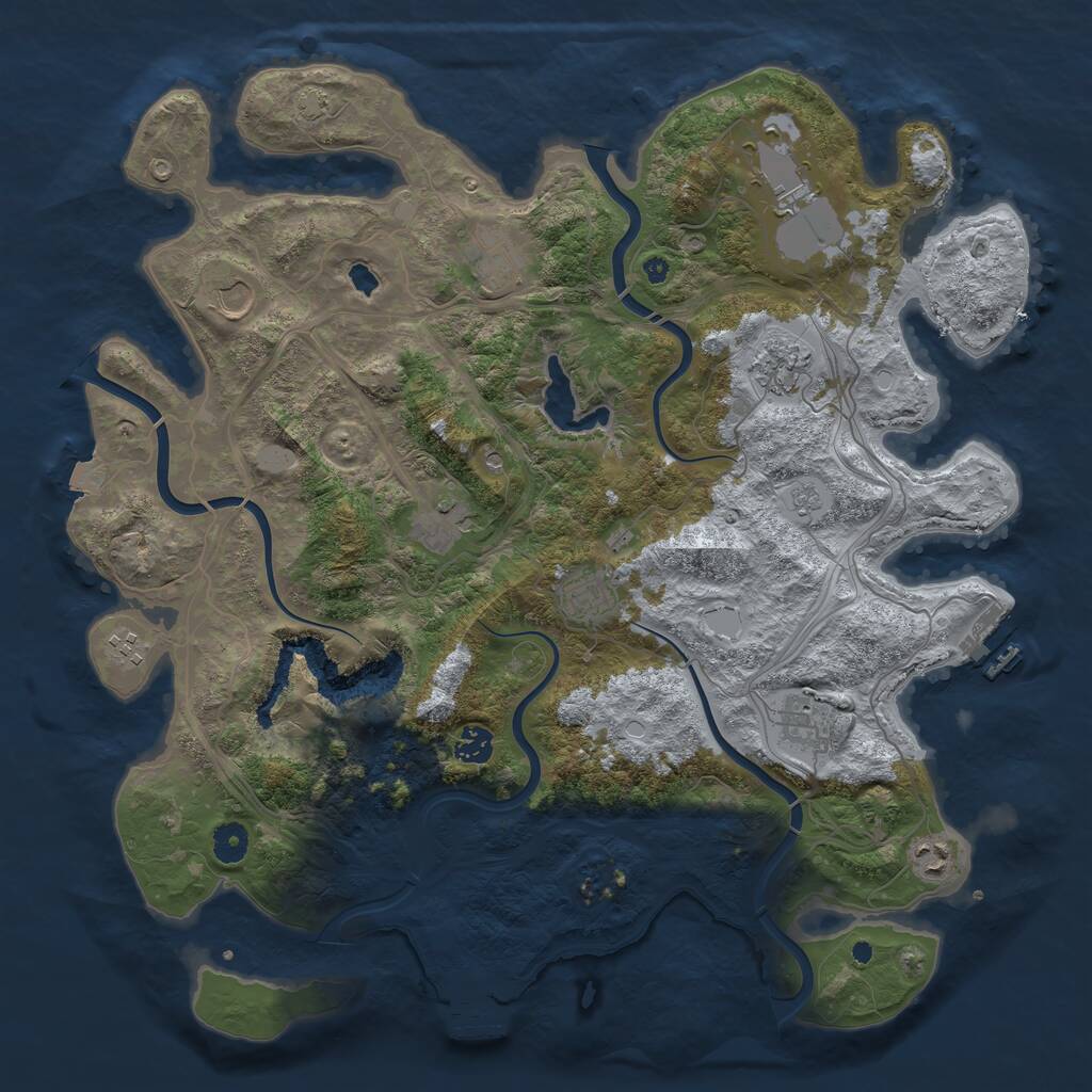 Rust Map: Procedural Map, Size: 4250, Seed: 1739351118, 16 Monuments