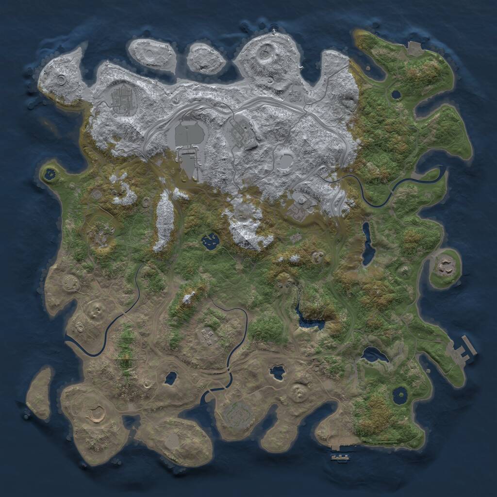 Rust Map: Procedural Map, Size: 4500, Seed: 2071645830, 16 Monuments