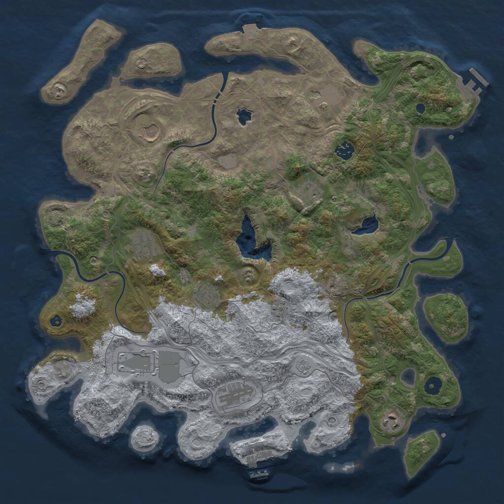 Rust Map: Procedural Map, Size: 4250, Seed: 1997142689, 16 Monuments