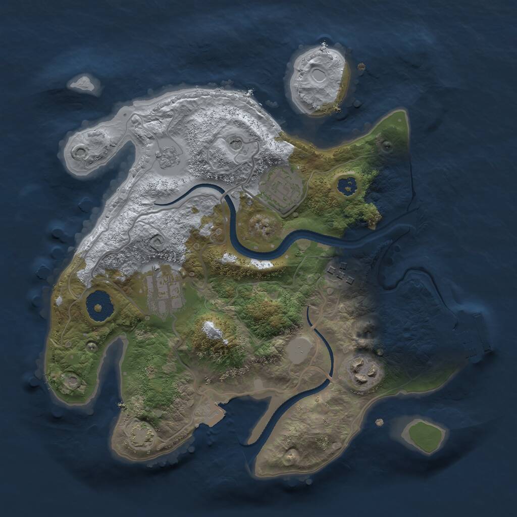 Rust Map: Procedural Map, Size: 2700, Seed: 366965418, 9 Monuments