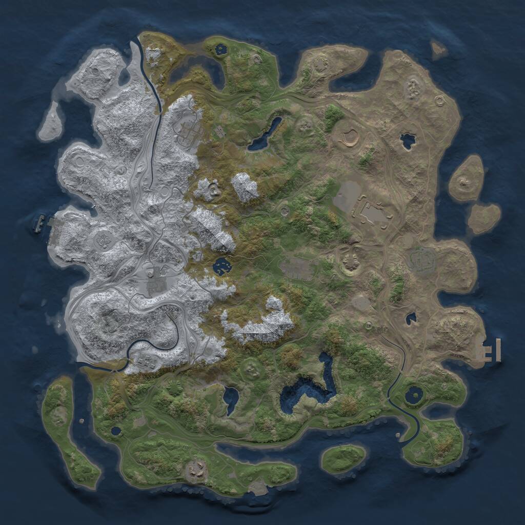 Rust Map: Procedural Map, Size: 4500, Seed: 923721573, 15 Monuments