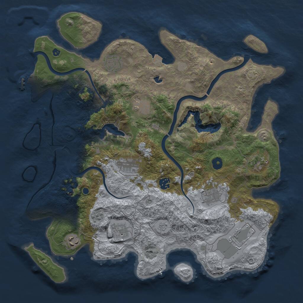 Rust Map: Procedural Map, Size: 4000, Seed: 402276, 15 Monuments