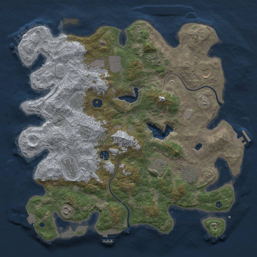 Rust Map: Procedural Map, Size: 4000, Seed: 699438971, 16 Monuments