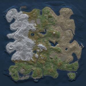 Thumbnail Rust Map: Procedural Map, Size: 4000, Seed: 699438971, 16 Monuments