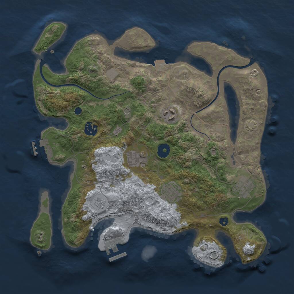 Rust Map: Procedural Map, Size: 3250, Seed: 6334, 11 Monuments