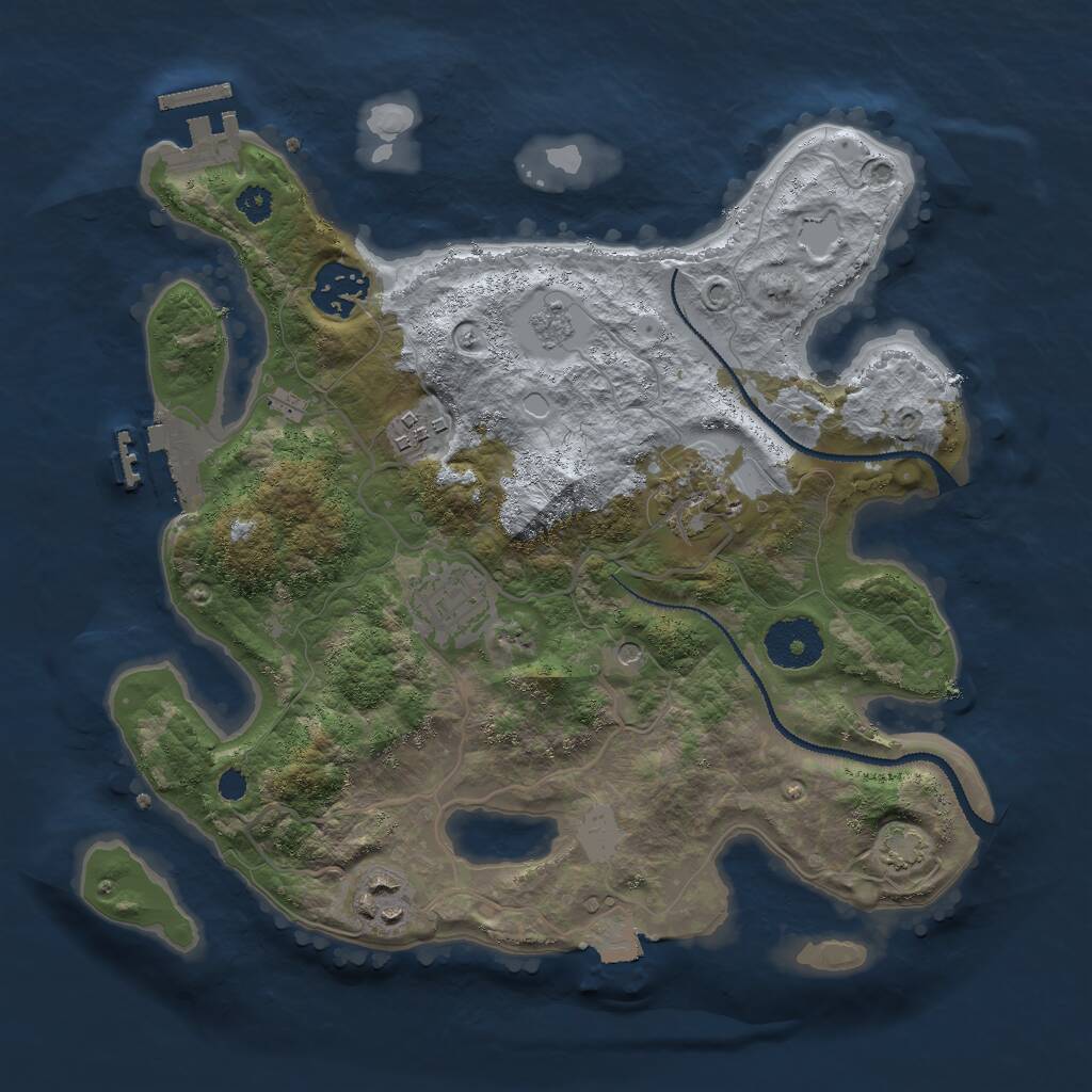 Rust Map: Procedural Map, Size: 3000, Seed: 10524, 11 Monuments