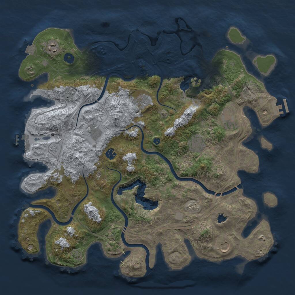Rust Map: Procedural Map, Size: 4250, Seed: 829399290, 14 Monuments