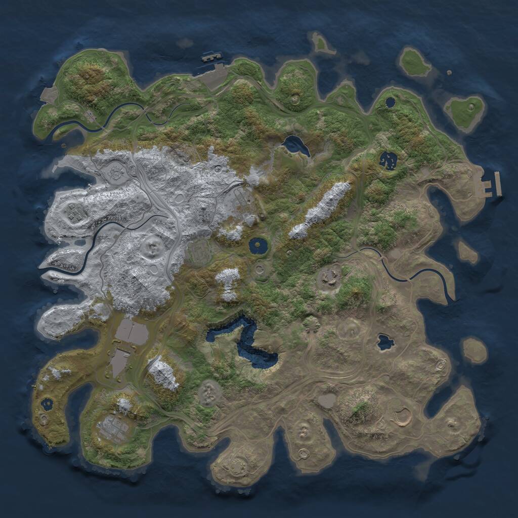 Rust Map: Procedural Map, Size: 4250, Seed: 829399290, 14 Monuments