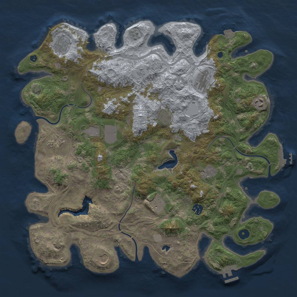 Rust Map: Procedural Map, Size: 4250, Seed: 1259105526, 17 Monuments