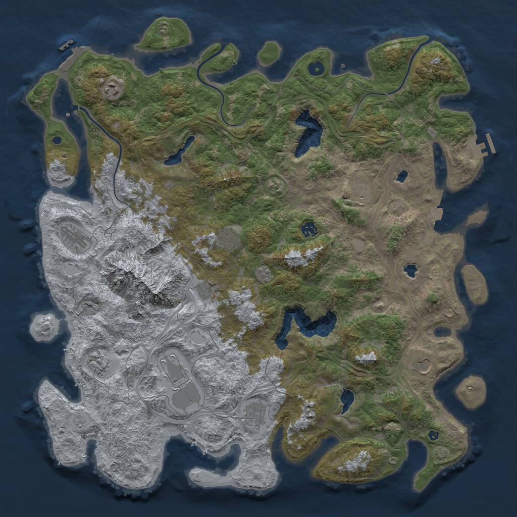 Rust Map: Procedural Map, Size: 5000, Seed: 444201107, 17 Monuments
