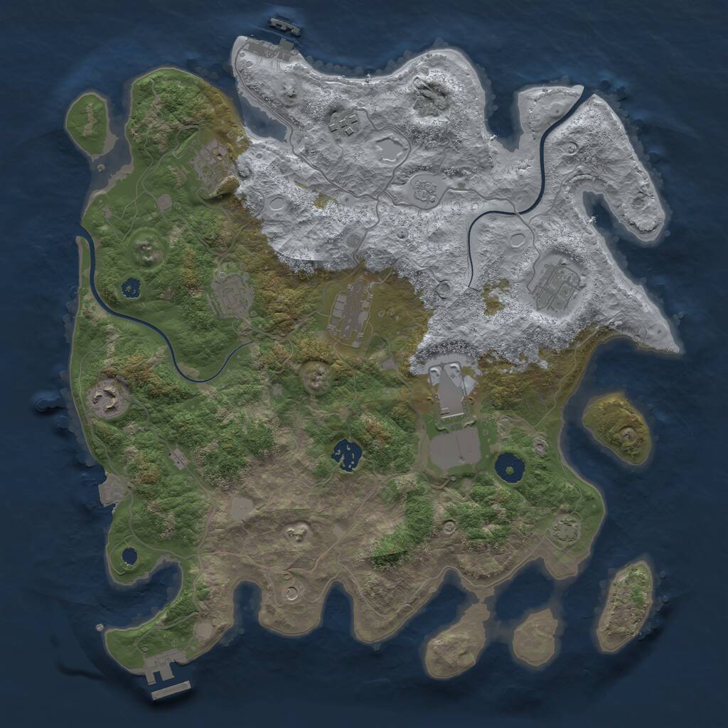 Rust Map: Procedural Map, Size: 3700, Seed: 1684111508, 14 Monuments