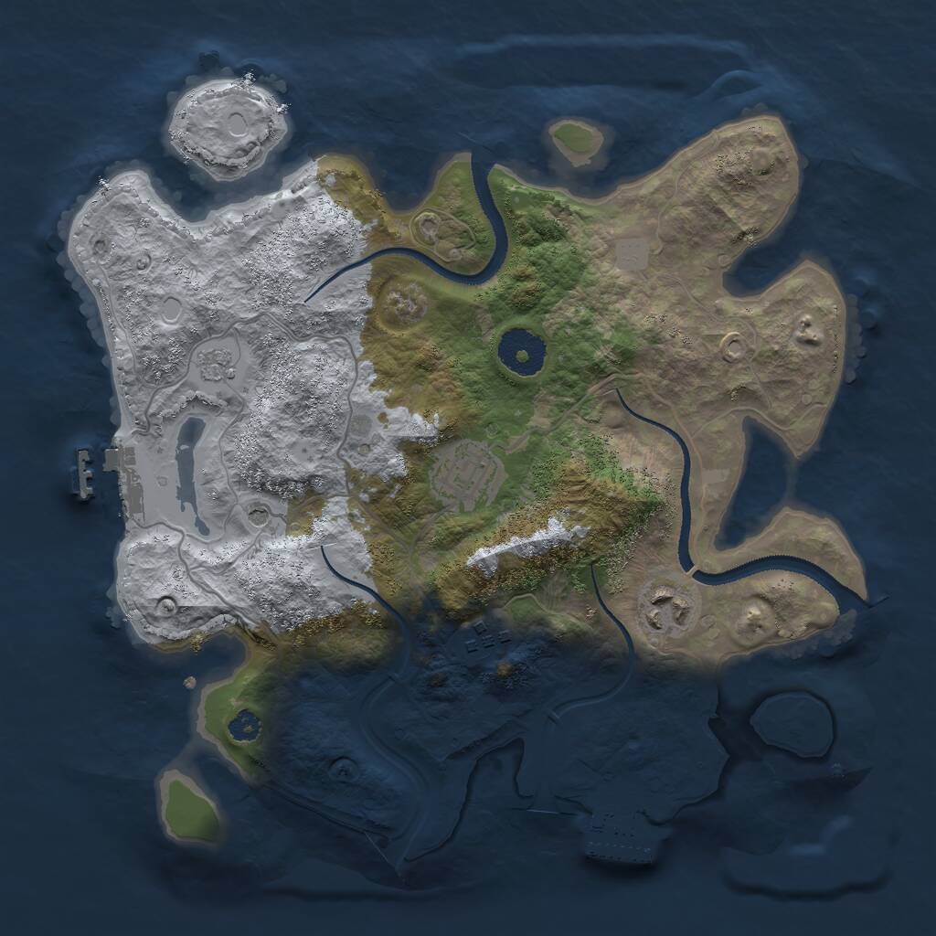 Rust Map: Procedural Map, Size: 3000, Seed: 5563560, 8 Monuments
