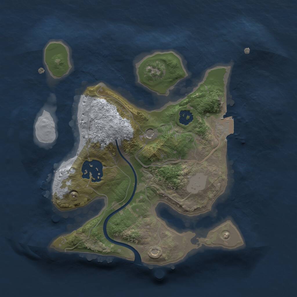 Rust Map: Procedural Map, Size: 2000, Seed: 264138486, 3 Monuments