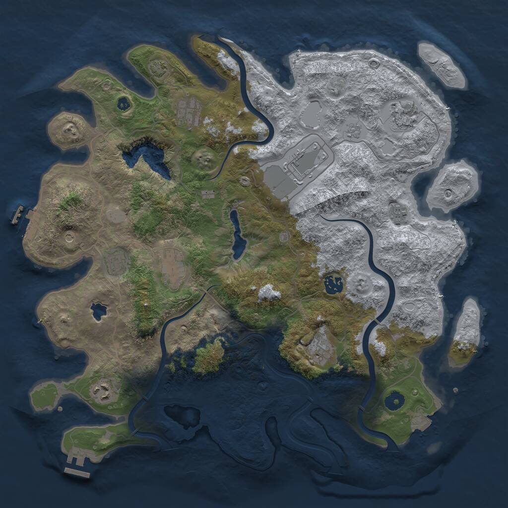 Rust Map: Procedural Map, Size: 4000, Seed: 1920557777, 15 Monuments
