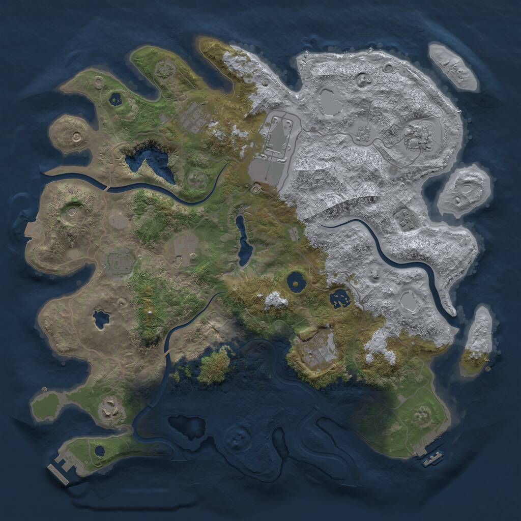 Rust Map: Procedural Map, Size: 4000, Seed: 1920557777, 15 Monuments