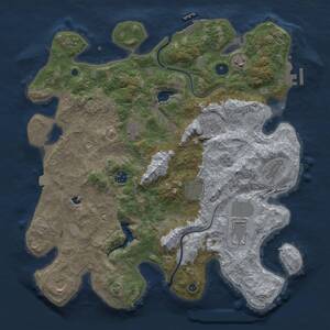 Thumbnail Rust Map: Procedural Map, Size: 4000, Seed: 369801637, 15 Monuments