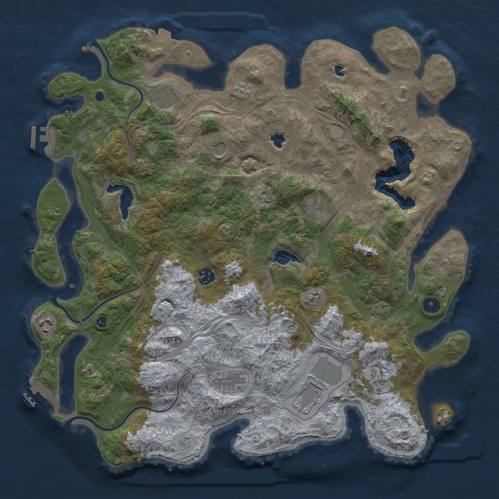 Rust Map: Procedural Map, Size: 4500, Seed: 888888, 15 Monuments