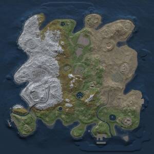 Thumbnail Rust Map: Procedural Map, Size: 3500, Seed: 2134755752, 15 Monuments