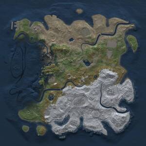Thumbnail Rust Map: Procedural Map, Size: 4000, Seed: 1836630977, 16 Monuments