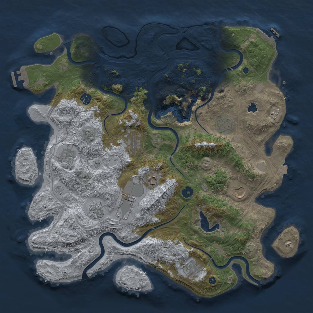 Rust Map: Procedural Map, Size: 4250, Seed: 35394, 16 Monuments