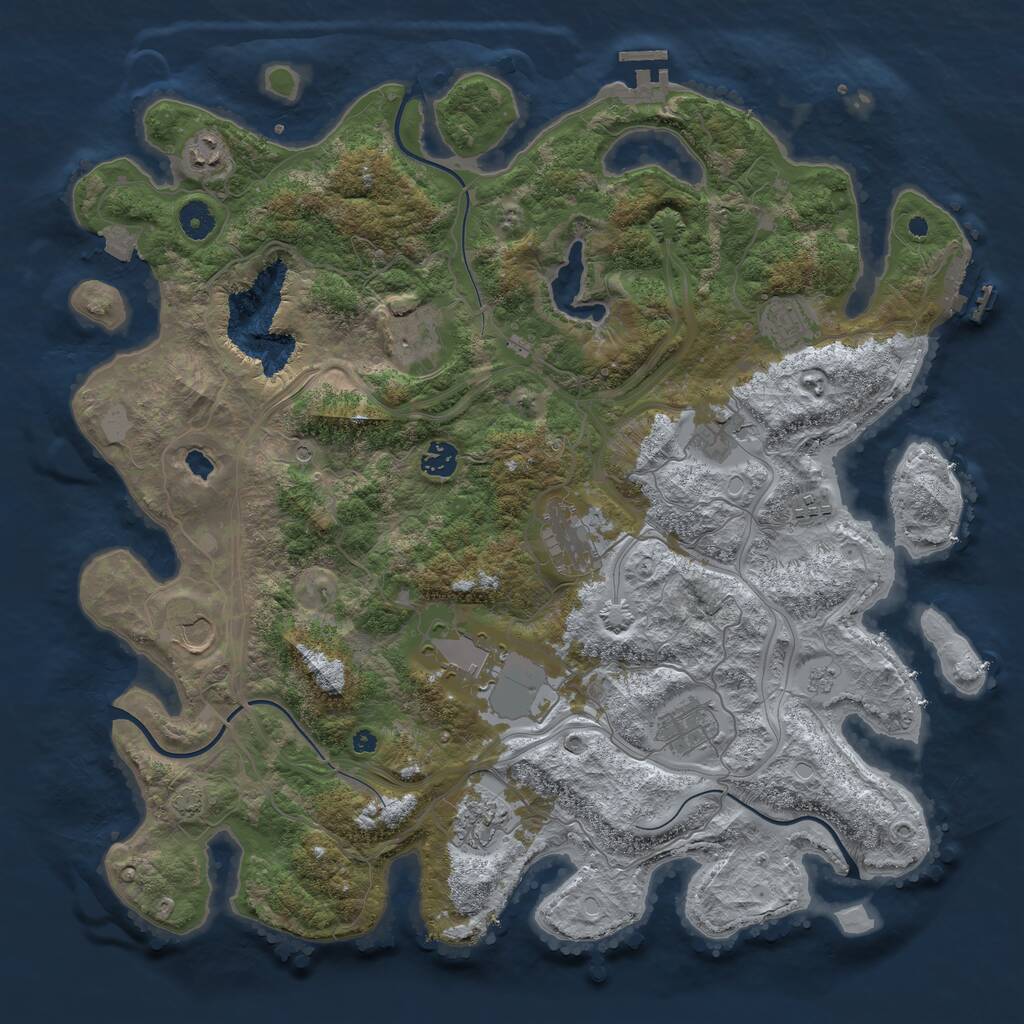 Rust Map: Procedural Map, Size: 4250, Seed: 539355208, 17 Monuments