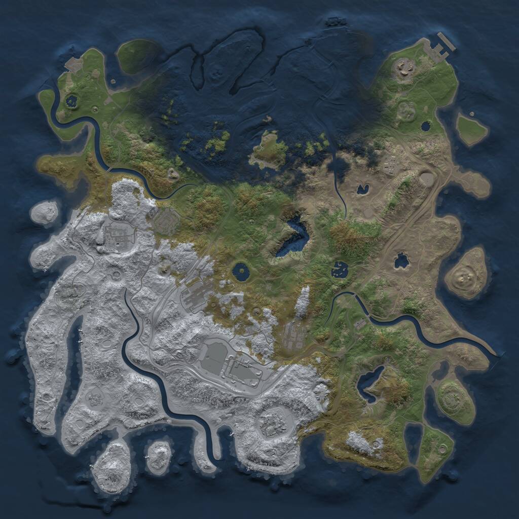 Rust Map: Procedural Map, Size: 4500, Seed: 657456, 15 Monuments