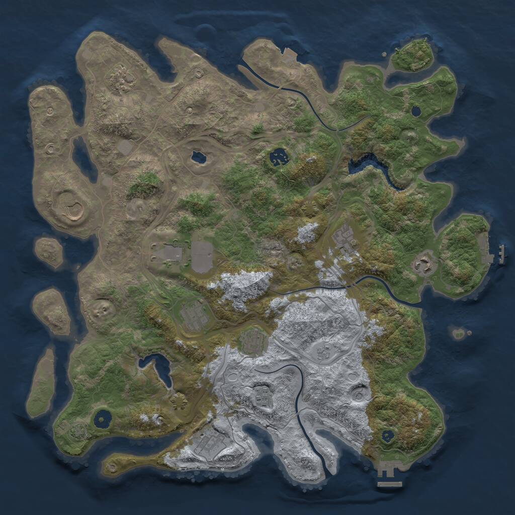 Rust Map: Procedural Map, Size: 4250, Seed: 881850, 16 Monuments
