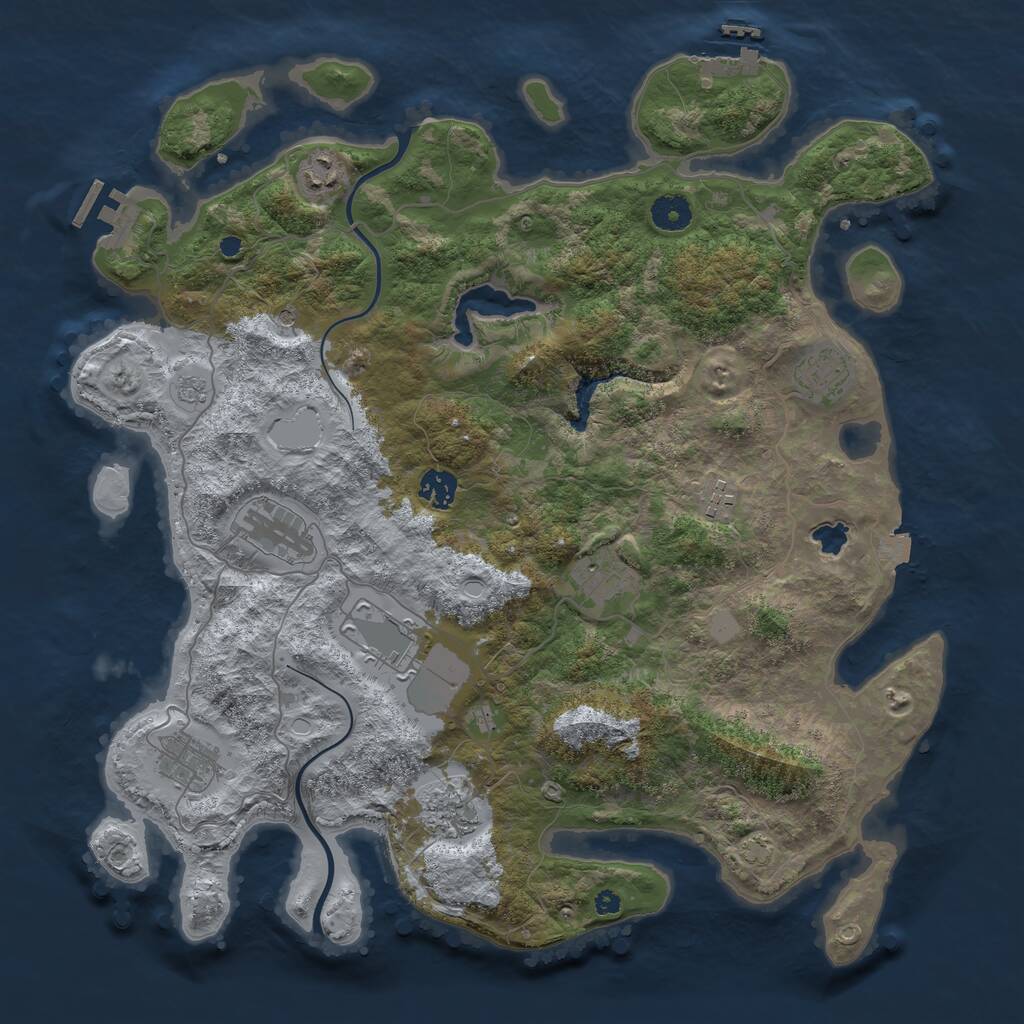 Rust Map: Procedural Map, Size: 4000, Seed: 857223584, 15 Monuments
