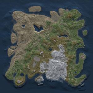 Thumbnail Rust Map: Procedural Map, Size: 4000, Seed: 1727903960, 13 Monuments