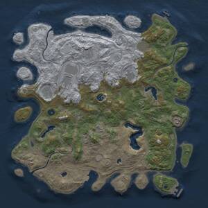 Thumbnail Rust Map: Procedural Map, Size: 4500, Seed: 131857482, 15 Monuments