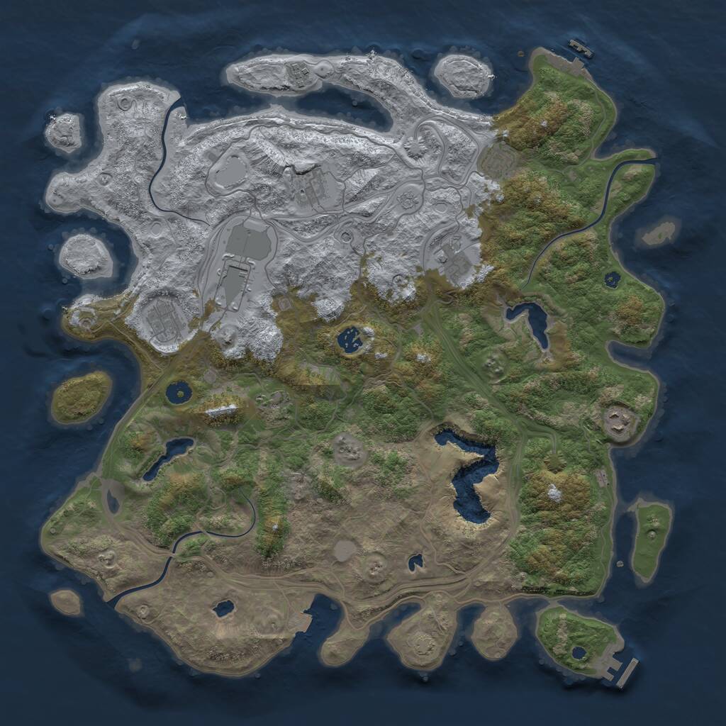 Rust Map: Procedural Map, Size: 4500, Seed: 131857482, 15 Monuments
