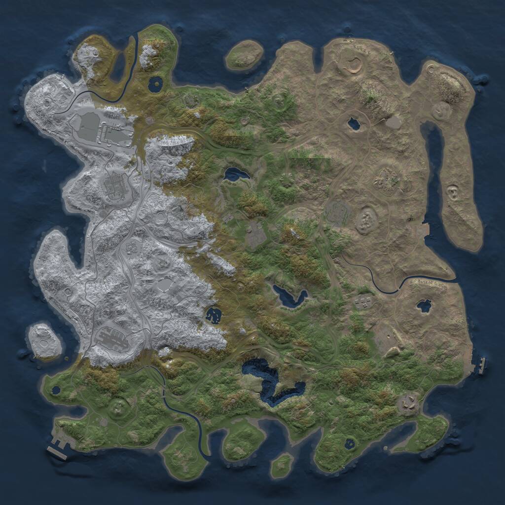 Rust Map: Procedural Map, Size: 4800, Seed: 2109466644, 17 Monuments