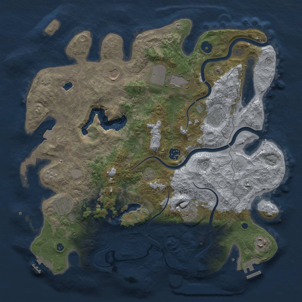 Rust Map: Procedural Map, Size: 4000, Seed: 1910439962, 14 Monuments