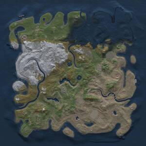 Thumbnail Rust Map: Procedural Map, Size: 4500, Seed: 492306283, 16 Monuments