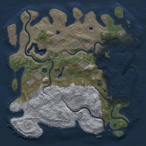 Thumbnail Rust Map: Procedural Map, Size: 4500, Seed: 54863233, 16 Monuments