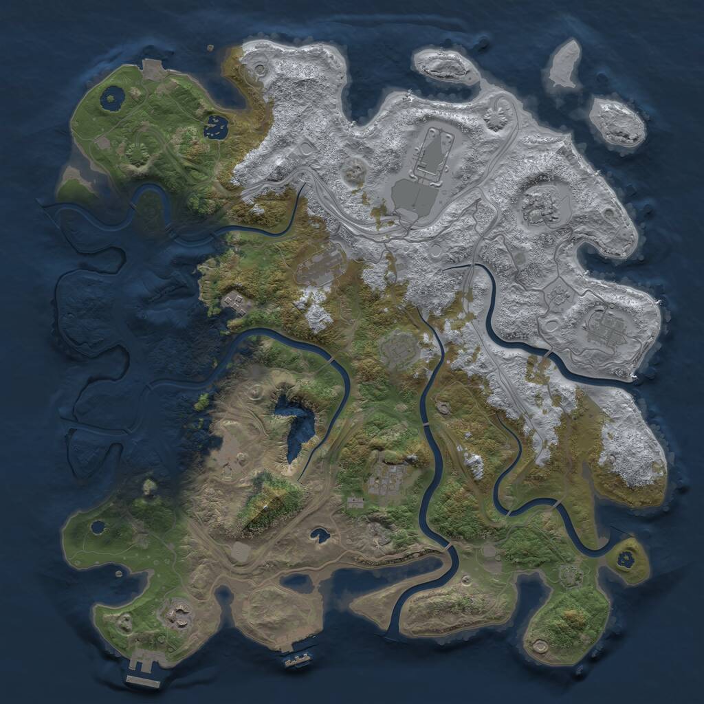 Rust Map: Procedural Map, Size: 4250, Seed: 2024088481, 16 Monuments