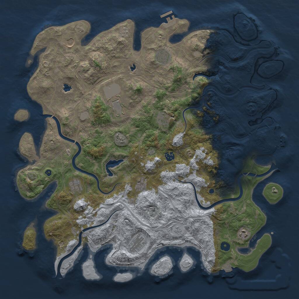 Rust Map: Procedural Map, Size: 4750, Seed: 403409, 16 Monuments