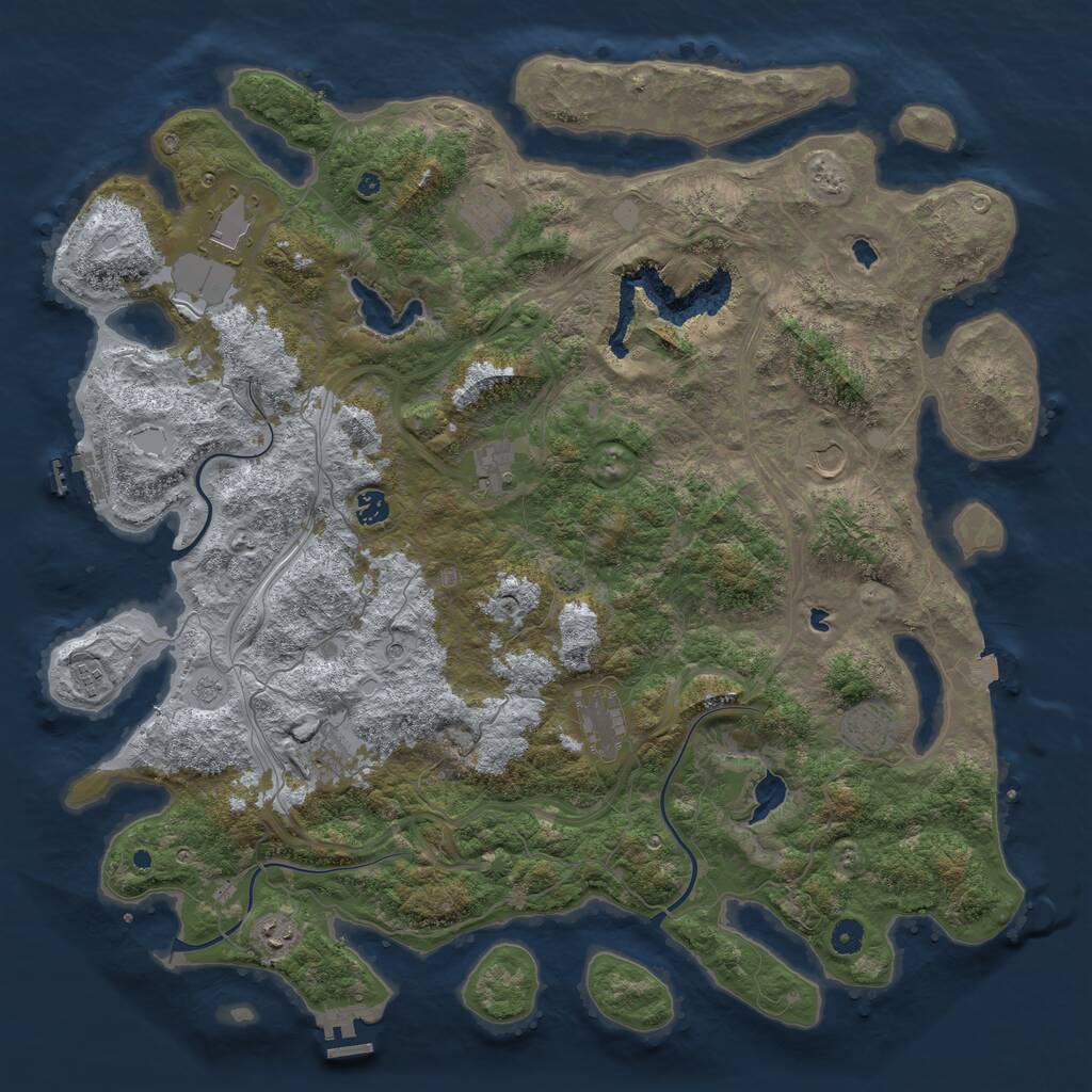 Rust Map: Procedural Map, Size: 4800, Seed: 20250207, 16 Monuments