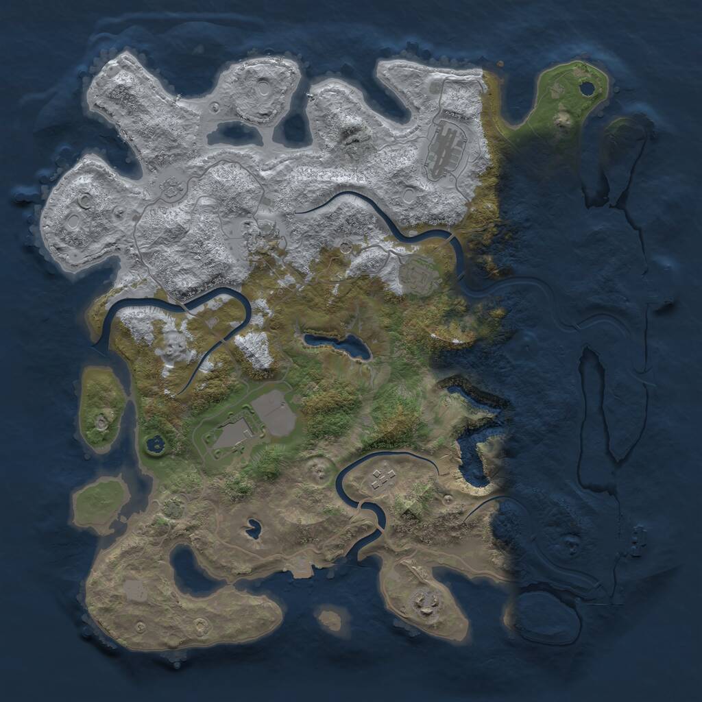 Rust Map: Procedural Map, Size: 4000, Seed: 673823525, 12 Monuments