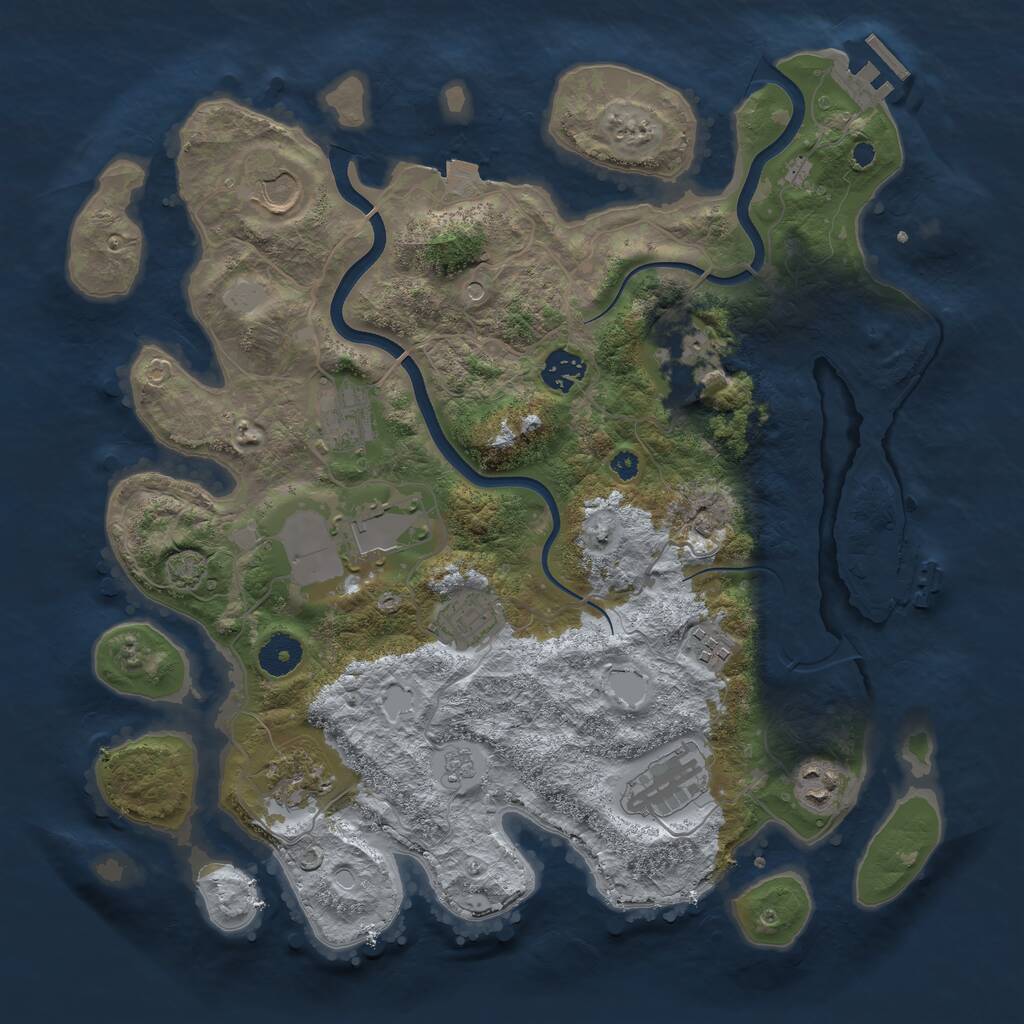 Rust Map: Procedural Map, Size: 3700, Seed: 1362721460, 16 Monuments